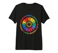 Girasol Arcoíris Paz Igualdad Diversidad Amor Camiseta Premium