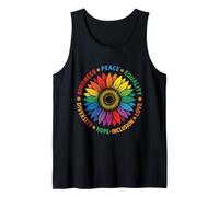 Girasol Arcoíris Paz Igualdad Diversidad Amor Camiseta sin Mangas