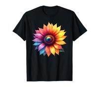 Girasol arcoíris, Vibrante Arte Floral Multicolor, Flor Camiseta