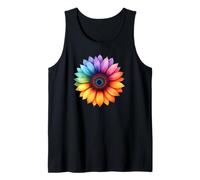 Girasol arcoíris, Vibrante Arte Floral Multicolor, Flor Camiseta sin Mangas