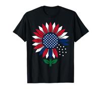 Girasol Bandera Americana Floral Patriótica Gráfico 4 de Julio Camiseta