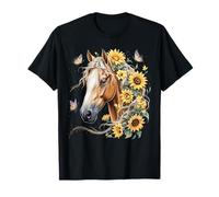 Girasol Caballo CowGirl Equitación Ecuestre Camiseta