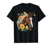 Girasol Caballo CowGirl Equitación Ecuestre Camiseta