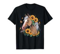 Girasol Caballo CowGirl Equitación Ecuestre Camiseta
