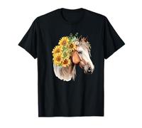 Girasol Caballo Retrato CowGirl Ecuestre Caballo Camiseta