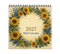 Girasol Calendario de pared 2027, planificador mensual decorativo, 8 | Planificador decorativo estilo granja, organiza de enero a diciembre con un diseño mensual claro, perfecto para el hogar