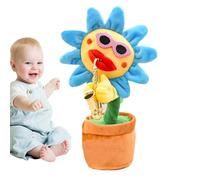 Girasol Cantante e - de peluche musical luminoso que habla, repite los sonidos, canta 200 canciones | Divertido juguete para niños, regalo de cumpleaños, entretenimiento para f