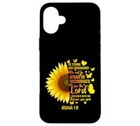 Girasol Cristiano Joshua 1:9 Versos de la Biblia, Girls Pretty Carcasa para iPhone 16 Plus