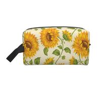 Girasol Dibujado, Bolsa de Maquillaje Bolsa de cosméticos Bolsa de artículos de tocador de Viaje portátil Organizador de Bolsa de Maquillaje