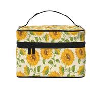 Girasol Dibujado, Bolsa de Maquillaje Bolsa de cosméticos Bolsa de Aseo de Viaje portátil Estuche para lápices