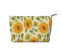 Girasol Dibujado,Neceser de Pana, Neceser de Maquillaje portátil, Neceser de Viaje