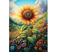Girasol en la Pradera mágica Puzzle 1000 Piezas Cartón Blanco Premium para Coleccionistas Animal de Cuento de Hadas de acompañamiento Entrenamiento Memoria Hobby Colección Regalo Origi