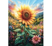 Girasol en la Pradera mágica Puzzle 300 Piezas Cartón Blanco Premium para Coleccionistas Cuento de Hadas tierno de acompañamiento Entrenamiento Memoria Hobby Colección Regalo Original