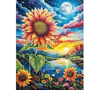 Girasol Estrellado Puzzle 300 Piezas Cartón Blanco Premium para Expertos Animales y Plantas Tiempo Ocio En Casa Relajación Mental para Enmarcar 300 PCS
