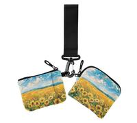 Girasol Field under Bright Sunlight - Tarjetero para mujer, protector de tarjetas de identidad con correa de muñeca para uso diario, 2 unidades, Campo de girasol bajo la luz solar brillante, 1 size