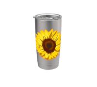Girasol Flor Gráfico Flora Amor Girasoles Naturaleza Vaso térmico de acero inoxidable de doble pared