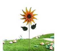 Girasol giratorio, molinillo de viento de girasol para exteriores, molino de viento de metal, estaca decorativa de flores para balcón, patio, patio al aire libre