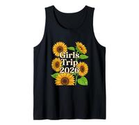 Girasol Girls Trip 2026 Familia Coincidencia Amigos Viaje por Carretera Camiseta sin Mangas