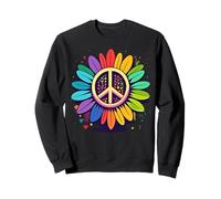 Girasol LGBTQ Rainbow Peace Sign Pride Retro Hippie 70s Sudadera