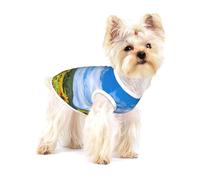 Girasol, mar y Cielo Azul con Nubes Blancas,Camiseta de algodón sin Mangas para Mascotas, Chaleco Transpirable, Suave y elástico para Cachorros,M