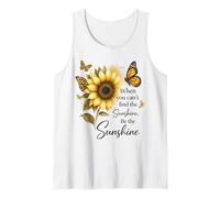 Girasol Mariposa Be The Sunshine Cita Diseño Camiseta sin Mangas