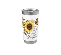Girasol Mariposa Be The Sunshine Cita Diseño Vaso térmico de acero inoxidable de doble pared
