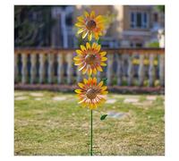 Girasol Molino De Viento De Metal, 124cm/48 Spinners De Viento CinéTico Al Aire Libre, Viento De 360° con CinéTica Molino De Viento De Metal para Patio, Decoración al Aire Libre