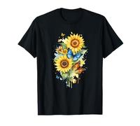 Girasol Otoño Amor Floral, Acuarela Camiseta