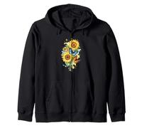 Girasol Otoño Amor Floral, Acuarela Sudadera con Capucha