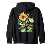 Girasol Otoño Amor Floral. Acuarela Sudadera con Capucha
