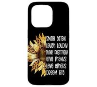 Girasol Patrón Leopardo Pensamiento Positivo Optimismo Carcasa para iPhone 15 Pro
