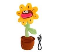 Girasol - Peluche de flores que cantan y sacuden de 35 cm, juguete ligero con movimiento parlante, para plantas con voz repetida | Juego de escritorio para interiores, mesa de escritura