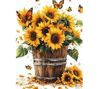 Girasol Pintar por Numeros Adultos animals Pintar por Numeros Niños, Paint by Numbers Adult, Painting by Numbers, DIY Painting on Canvas, Regalo Mujer, Decoracion Hogar, Without Frame, 80x100cm e-785