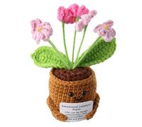 Girasol Positivo con Tarjeta Ánimo, Divertido Regalo de Girasol, Lindo Positive Flores de Ganchillo Hecho a Mano, Positive Flores de Ganchillo para Regalo Familia Amigos Trabajo y Parejas (B)