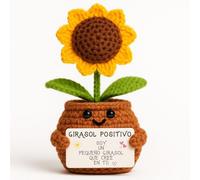 Girasol Positivo | Regalo Original y Emotivo | Día de la Madre | Cumpleaños Mamá Amiga Compañera Profesora Maestra Hija Mujer | Flor Artificial en Maceta | Detalle Sentimental Unico | Decoración Hogar