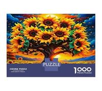 Girasol Puzzle 1000 Piezas De Cartón Grueso Painted Girasol Tree Rompecabezas Anti Estrés Adultos para Actividad Abuelos Y Nietos como Regalo Original 52x38cm/1000pcs