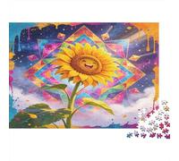 Girasol Puzzle de 1000 Piezas Papel para Adultos Arte Abstracto Soñador Set de Puzzle 1000 Piezas Relajante Deco Hogar Regalo 52x38cm/1000pcs