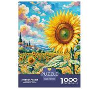 Girasol Puzzle Desafíos Divertidos Decoración del Hogar 1000 Piezas Juguetes Desafiantes Flores Puzle Juego De Habilidad para Adultos 70x50cm/1000pcs