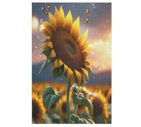 Girasol Puzzle para niños 1000pcs, rompecabezas de madera - Kit de bricolaje Relax Juegos para adolescentes y adultos Regalos (78 × 53 cm)