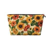 Girasol Rojo, Bolsa de artículos de tocador Bolsa de Maquillaje Bolsa de cosméticos Bolsa de artículos de tocador de Viaje portátil