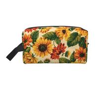 Girasol Rojo, Bolsa de Maquillaje Bolsa de cosméticos Bolsa de artículos de tocador de Viaje portátil Organizador de Bolsa de Maquillaje