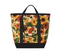 Girasol rojo,Bolsas de almuerzo de gran capacidad, bolsa de mano térmica para mujeres, hombres, trabajo, picnic, viajes.