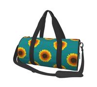 Girasol Sin Costuras sobre Fondo Verde Azulado, Bolsa de Viaje de Gran Capacidad, Bolso Redondo, Bolsa de Viaje Deportiva, Bolsa de Mano, Bolsa de Fitness