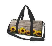 Girasol sobre Madera rústica, Bolsa de Viaje de Gran Capacidad, Bolso Redondo, Bolsa de Viaje Deportiva, Bolsa de Mano, Bolsa de Fitness