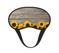 Girasol sobre madera rústica, Cubiertas oculares completas, antifaces para dormir que bloquean la luz, orejeras opacas para dormir