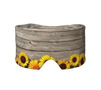 Girasol sobre madera rústica,Máscara para ojos con bloqueo de luz y protección ocular completa para dormir, orejeras y ojos.