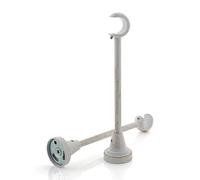 GIRASOLE HOME® Soporte largo abierto para barra de cortina de 2 piezas soporte de pared de aluminio resistente para barras de 18-20 mm de diámetro (Aperta 198 mm, blanco y dorado)