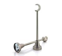 GIRASOLE HOME® Soporte largo abierto para barra de cortina de 2 piezas, soporte de pared de aluminio resistente para bastones de 18-20 mm de diámetro (Aperta 198 mm, níquel satinado)