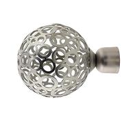 GIRASOLE HOME® Terminal bola para barra de cortina de diámetro de 18-20 mm 2 piezas de hierro (níquel satinado)