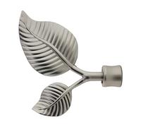 GIRASOLE HOME® Terminal doble hoja para barra de cortina con diámetro de 18-20 mm 2 piezas de aluminio (Nichel Satinado)